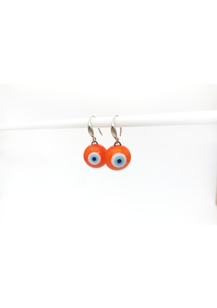 Turuncu Küpe Murano Cam El Yapımı