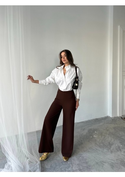 Yandan Fermuarlı Esnek Yüksek Bel Bol Paça Pallazo Pantolon modelleri