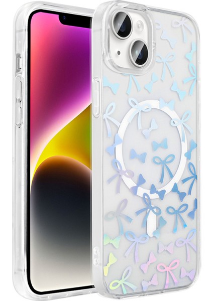 iPhone 13 Kılıf Magsafe Şarj Özellikli Şeffaf Zarafet Sert Kapak