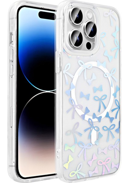 iPhone 14 Pro Max Kılıf Magsafe Şarj Özellikli Şeffaf Zarafet Sert Kapak