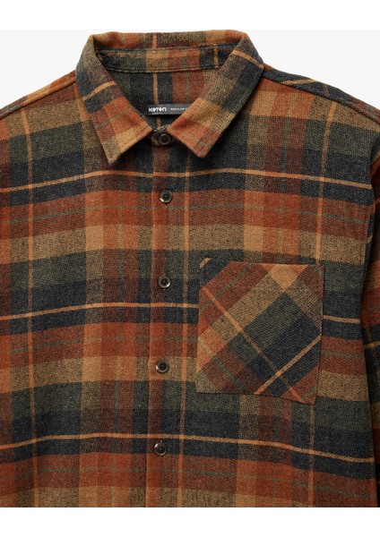 Regular Fit Uzun Kollu Düğmeli Klasik Yaka Oduncu Gömlek modelleri