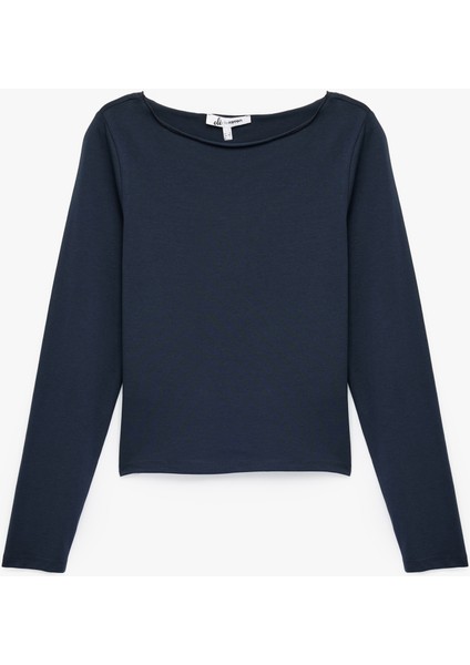 Uzun Kollu Bisiklet Yaka Pamuklu Slim Fit Basic Tişört modelleri