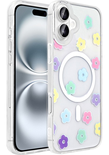iPhone 16 Kılıf Magsafe Şarj Özellikli Şeffaf Zarafet Sert Kapak