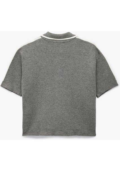 Biyeli Düğmeli Polo Yaka Kısa Kollu Triko Kazak fiyatları