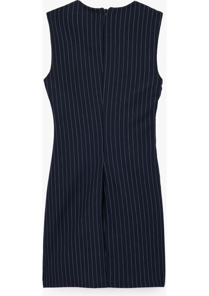 Slim Fit Bisiklet Yaka Drapeli Kolsuz Mini Elbise fırsatları