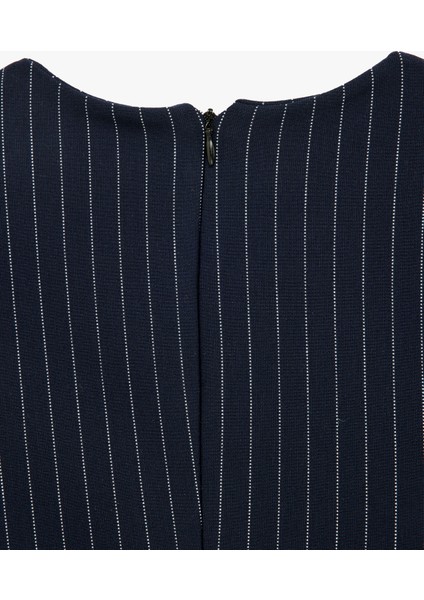 Slim Fit Bisiklet Yaka Drapeli Kolsuz Mini Elbise