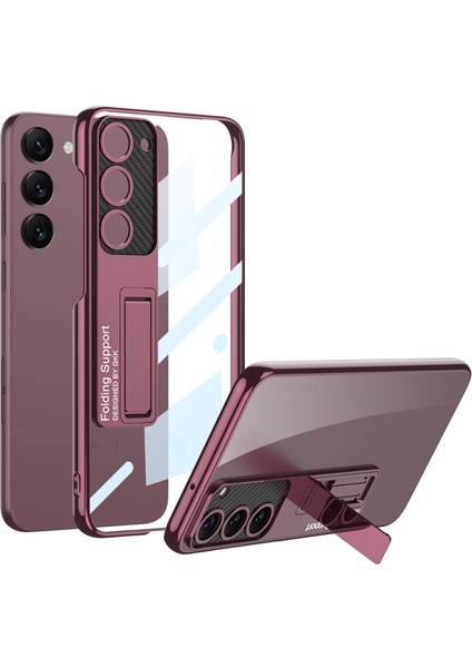 Samsung Galaxy S23 Kılıf Kamera Korumalı Şeffaf Tasarımlı Soppo Standlı Kapak