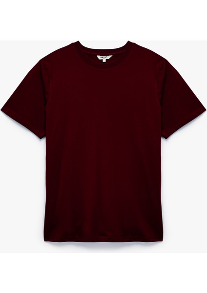 Kısa Kollu Bisiklet Yaka Pamuklu Spor Tişört
