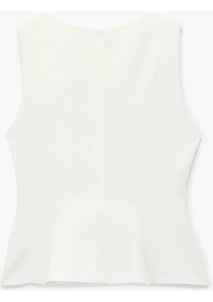 Bisiklet Yaka Kolsuz Peplum Bluz fiyatları