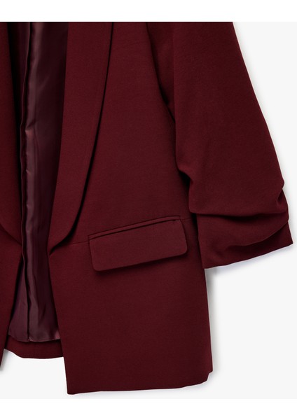 Krep Kumaş Regular Fit Şal Yaka 3/4 Kollu Blazer Ceket modelleri