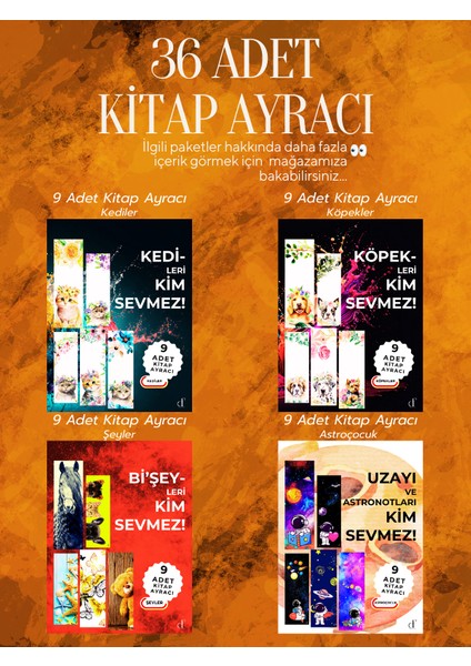 36'lı Kitap Ayracı Seti - Bir Arada2 modelleri