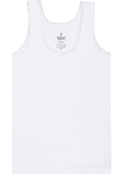 Özkan 1605 5'li Paket Kız Çocuk %100 Pamuklu Ribana Yakası Dantel Detaylı Esnek Rahat Kalın Askılı Atlet fiyatları