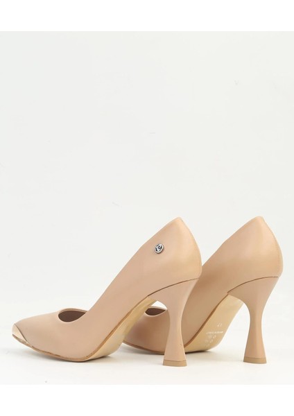 PC-54223 Z Bej Kadın Abiye Ayakkabı