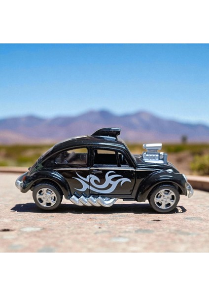 Metal Araba Çek Bırak Vw Bettle Modifiye Siyah Sesli ve Işıklı indirimleri
