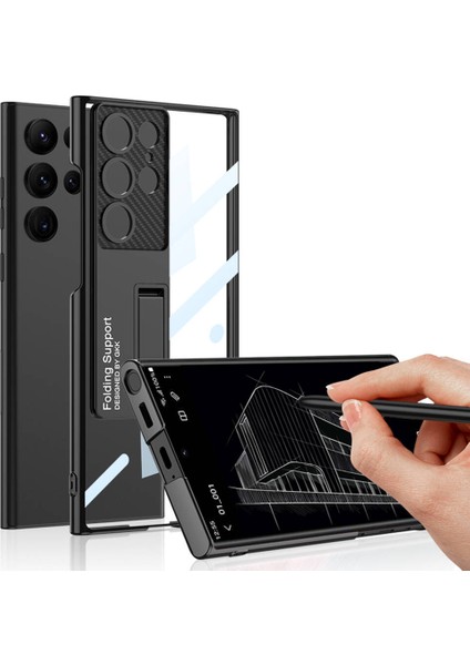 Samsung Galaxy S24 Plus Kılıf Kamera Korumalı Şeffaf Tasarımlı Soppo Standlı Kapak fiyatları