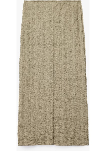 Beli Bağcıklı Slim Fit Bürümcük Kumaş Dokulu Midi Kalem Etek fırsatları