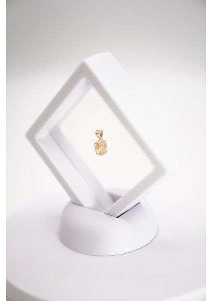 14 Ayar Altın Oval Kesim Sitrin Taşlı Zarif ve Minimal Kolye Ucu Modeli fiyatları