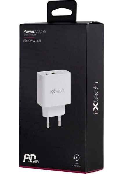 IX-CC011 20W Type-C ve USB Çift Portlu Şarj Adaptörü fırsatları
