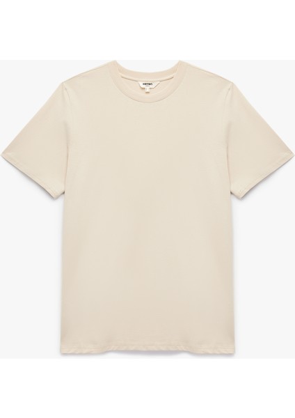 Kısa Kollu Bisiklet Yaka Pamuklu Spor Tişört