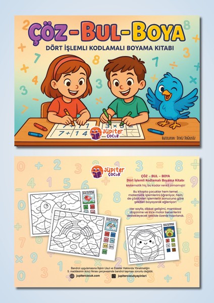 Çöz – Bul – Boya - Dört İşlemli Kodlamalı Boyama Kitabı - Eğlenceli Matematik