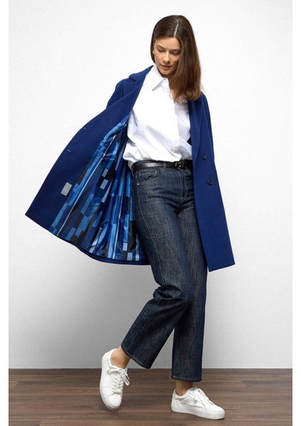 Desenli Astarlı Oversize Kruvaze kaban Saks 3095 indirimleri