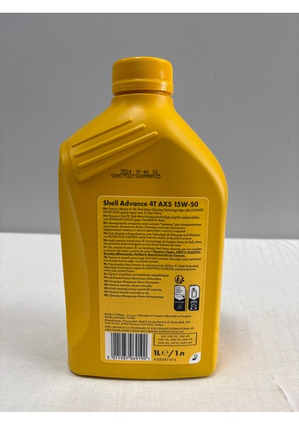 Advance 4t Ax5 15W50 1l Motosiklet Yağı (Üretim Tarihi 2025) fiyatları