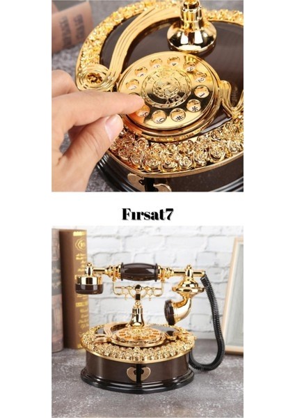 Nostaljik Polyester Telefon Müzik ve Takı Mücevher Kutusu Kahverengi Ev Ofis Sevgiliye Hediye modelleri