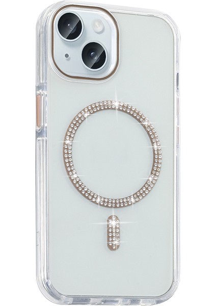 iPhone 15 Plus Kılıf Taşlı Magsafe Şarj Özellikli Komentox Silikon Kapak fiyatları