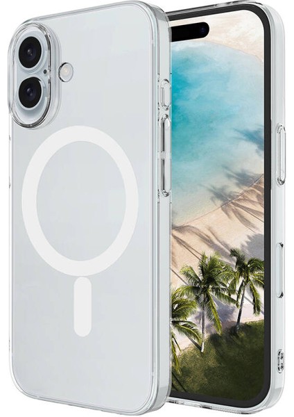 iPhone 16 Kılıf Kılıf Ile Uyumlu Magsafe Özellikli Şeffaf Porten Kapak