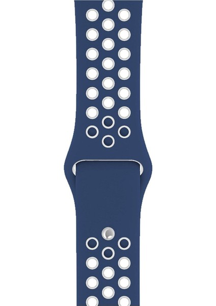 Apple Watch Series 7 45 MM Fileli Kordon Lacivert-Beyaz
