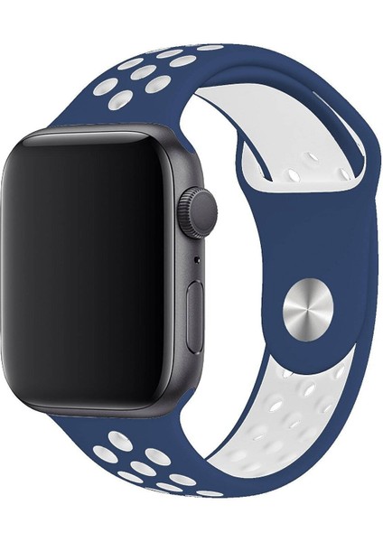 Apple Watch Series 7 45 MM Fileli Kordon Lacivert-Beyaz fiyatları