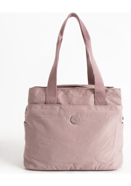 Kadın 5 Gözlü Büyük Boy Suya Dayanıklı Saten Kumaş Omuz Çantası