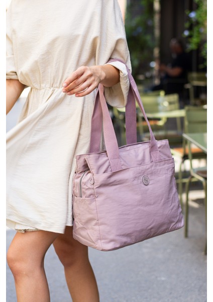 Kadın 5 Gözlü Büyük Boy Suya Dayanıklı Saten Kumaş Omuz Çantası modelleri