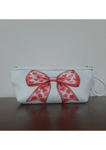 Owl Bag Fiyonk Kurdela Desenli Kalemlik - Makyaj Çantası