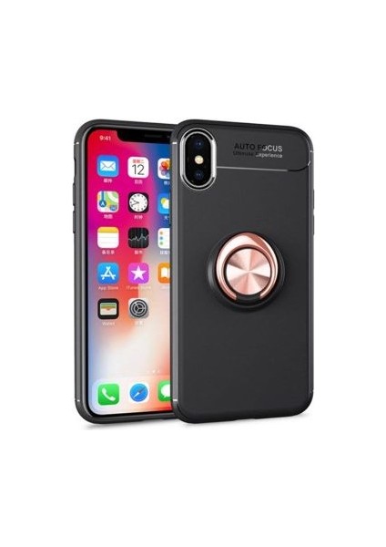 iPhone Xs Max Kılıf Yüzüklü Şık Premium Silikon Kapak Rcv/ravel