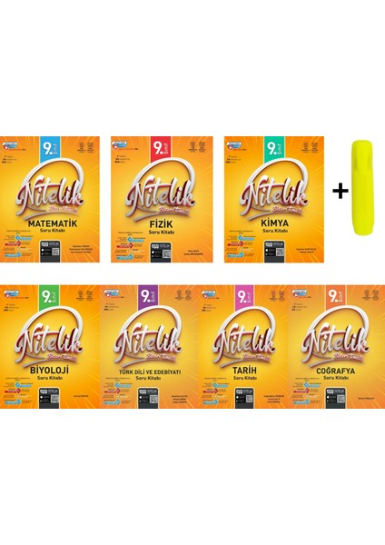 Nitelik 9.sınıf Tüm Dersler Soru Kitabı Seti Beceri Temelli Yeni 7 Kitap