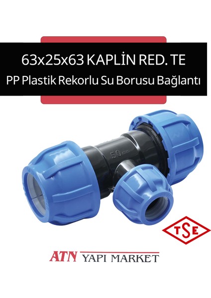 63X25X63 Kaplin Redüksiyon Te – Pp Plastik Rekorlu Su Borusu Bağlantı (Tse Belgeli)