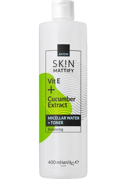 Sk!n Mat Görünüm Veren Micellar Temizleme Suyu + Tonik 400 Ml.