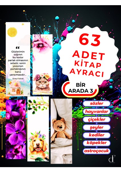 63'lü Kitap Ayracı Seti - Bir Arada3