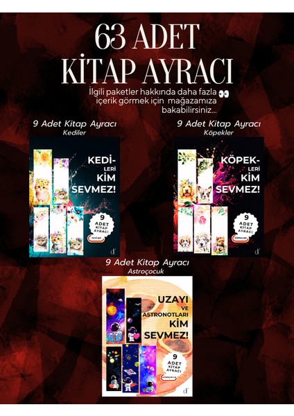 63'lü Kitap Ayracı Seti - Bir Arada3 fırsatları