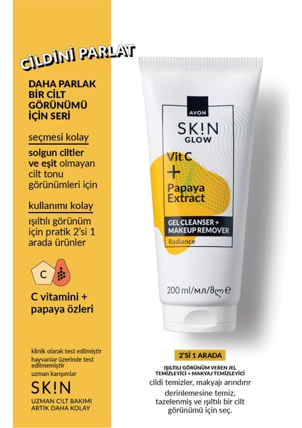 Sk!n Işıltılı Görünüm Veren Jel Temizleyici + Makyaj Temizleyici 200 Ml. modelleri