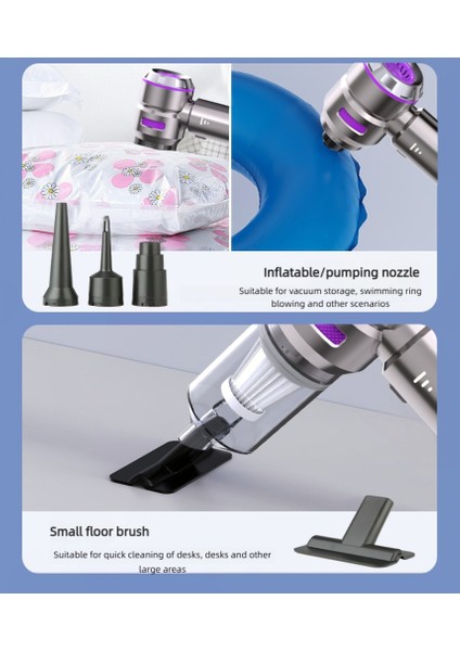 16000PA Güçlü Portatif 3 Kademeli Tabilir Vakumlu Kablosuz Üflemeli Mini Araç Süpürgesi modelleri