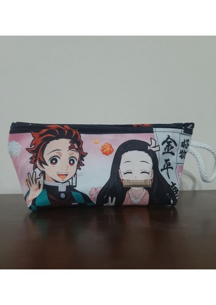 Owl Bag Tanjiro And Nezuko Karakterler Desenli Kalemlik - Makyaj Çantası