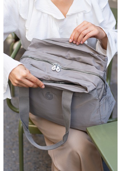 Kadın 5 Gözlü Büyük Boy Suya Dayanıklı Saten Kumaş Omuz Çantası fiyatları