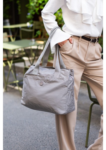 Kadın 5 Gözlü Büyük Boy Suya Dayanıklı Saten Kumaş Omuz Çantası modelleri