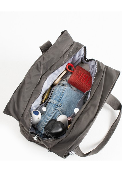 Kadın 5 Gözlü Büyük Boy Suya Dayanıklı Saten Kumaş Omuz Çantası indirimleri