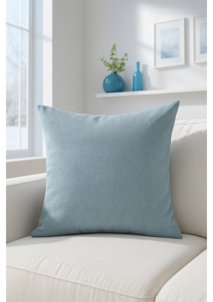 Düz Duck Kırlent Kılıfı Mavi 40X40