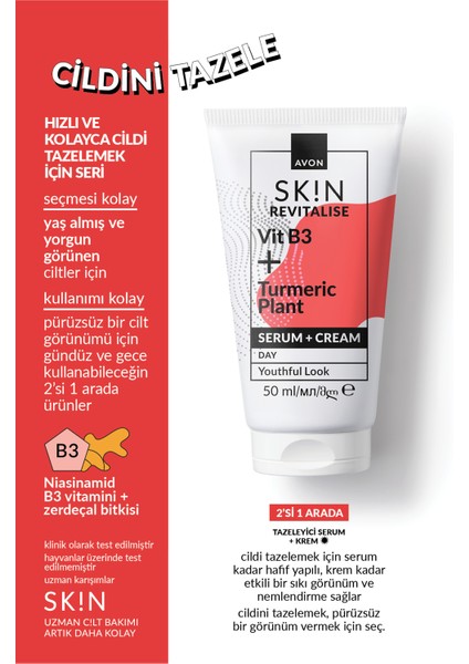 Sk!n Tazeleyici Krem + Serum 50 Ml. modelleri