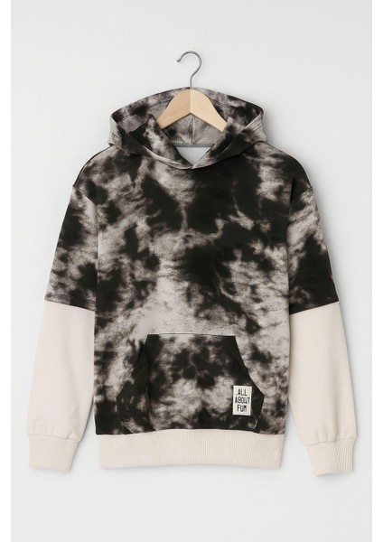 Aysbebe Batik Desenli Kapşonlu Sweat Unısex