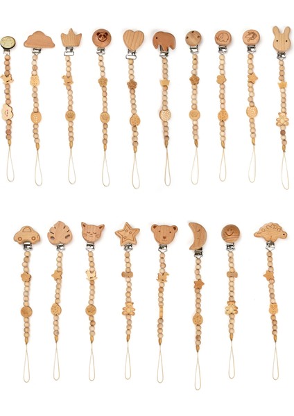 Bebek Doğal Ahşap Emzik Zinciri Karışık - CSYA1000- Yenidoğan fiyatları